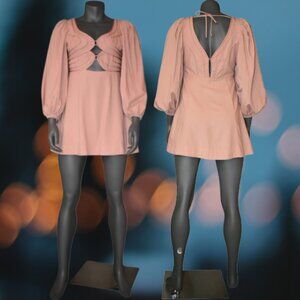 Farm Rio x Anthropologie Linen Cut Out Mini Dress Size Small